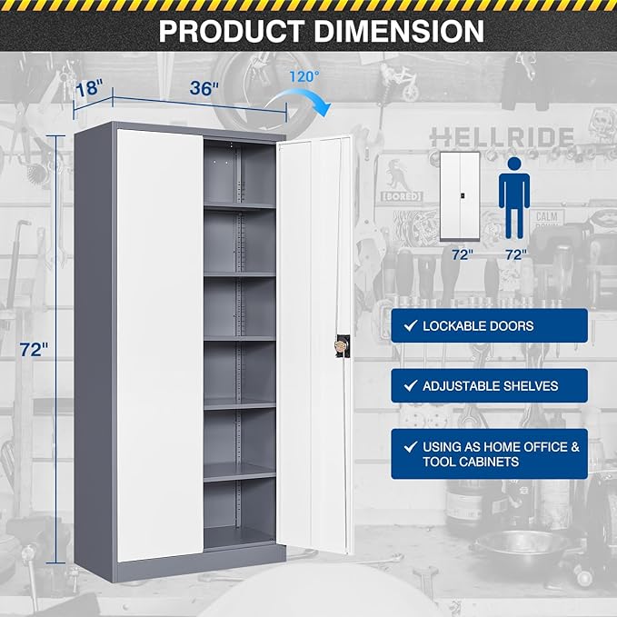 Metal Storage Cabinet-72” Tall Steel File Cabinets - Image 3