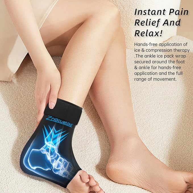 Ankle Ice Pack Wrap for Swelling, Reusable Foot Heel Gel Ice Pack for Injuries - Image 7