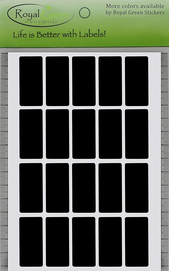 Royal Green Rectangle Shape Sticker 1.57 inch x 0.75 inch Black Stickers - Image 6
