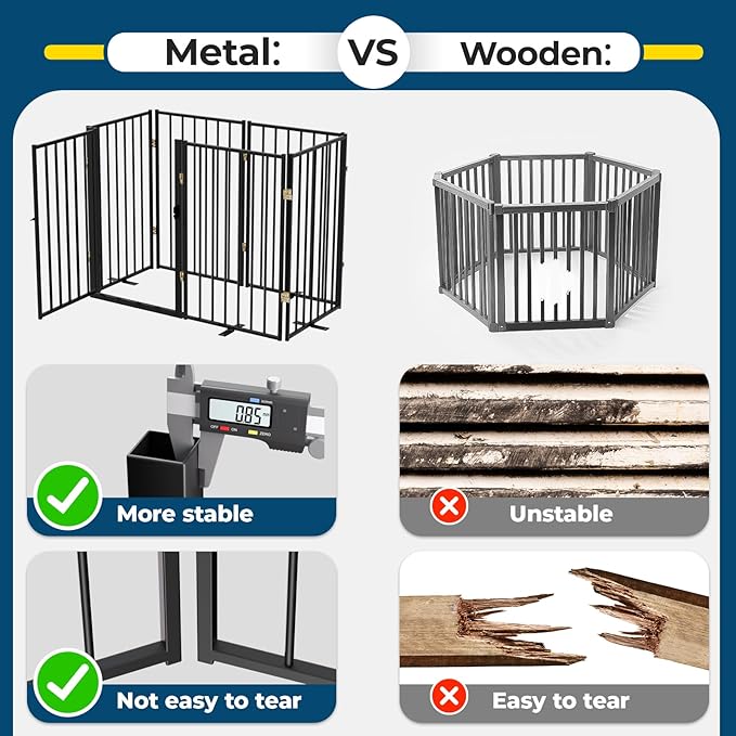 Metal Freestanding Dog Gate Outdoor-6 Panels - Image 5
