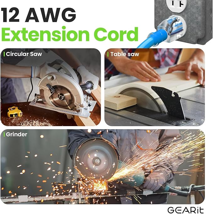 GEARit Outdoor 12 AWG Gauge 3 Prong Plug, Extension Cord, Ultra Heavy Duty SJEOW - Image 8
