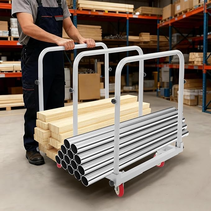 Undercat Steel Panel Truck, Heavy Duty Lumber Drywall Dolly, 1400lbs Platform - Image 2