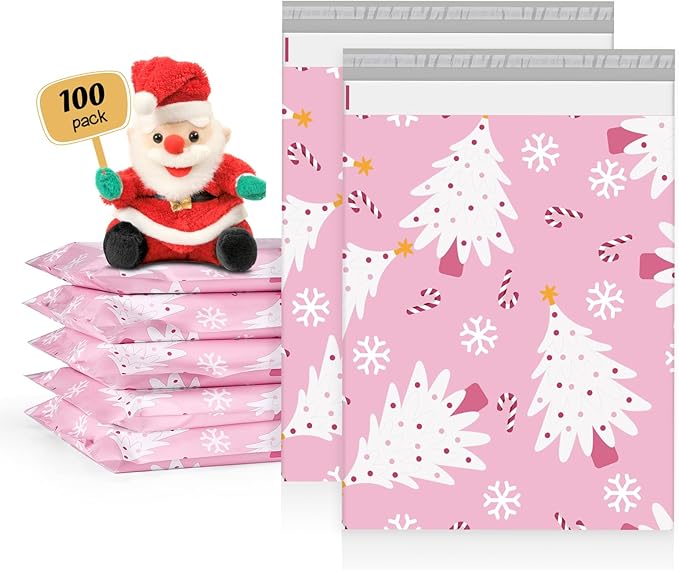 Metronic Christmas Poly Mailers 10x13" 100 Pack, Cute Snowflake Shipping by METRONIC