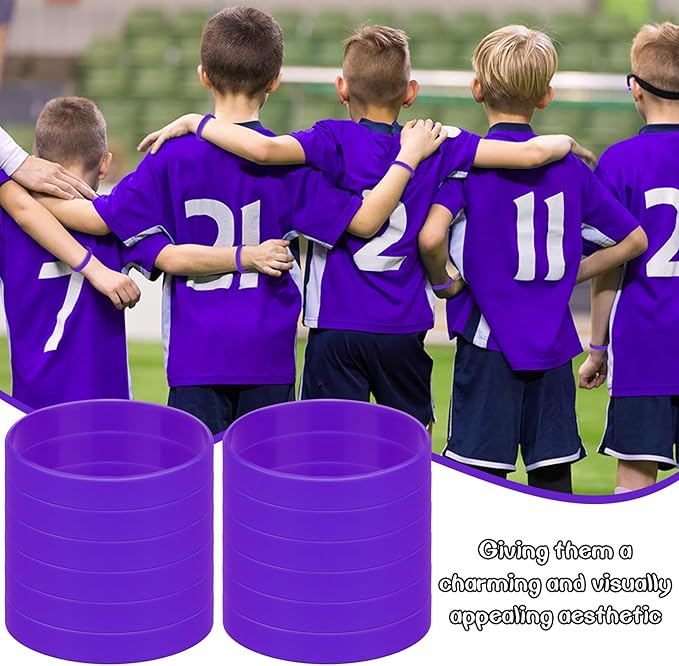 Rubber Silicone Bracelets 100 Count, Sports Blank Elastic Rubber Bulk, Unisex - Image 5