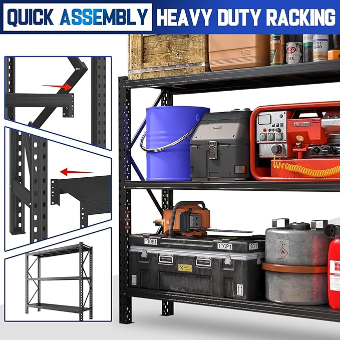 Heavy Duty Garage Shelving Units, 6000LBS Deep Storage Shelves, Adjustable - Image 8