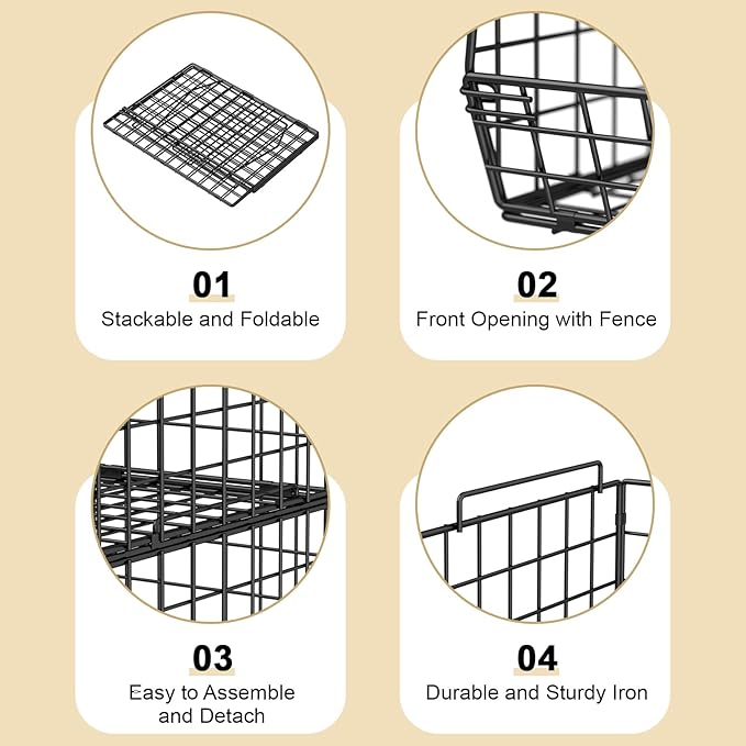 4-Tier Stackable Closet Organizers and Storage Shelves, Foldable Closet Shelf - Image 6