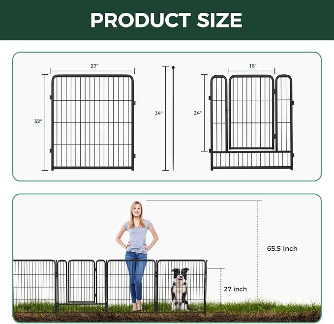 FXW Garden Fence Outdoor for The Yard – 32in x 18.2ft Heavy Duty Metal Animal - Image 5