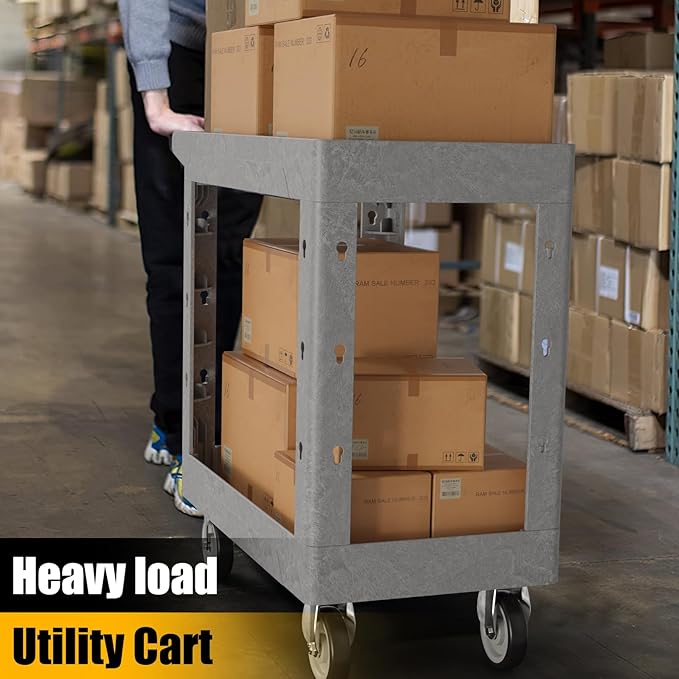 Service Utility Plastic Tool Cart, 34 x 17-Inch Rolling Cart - Image 8