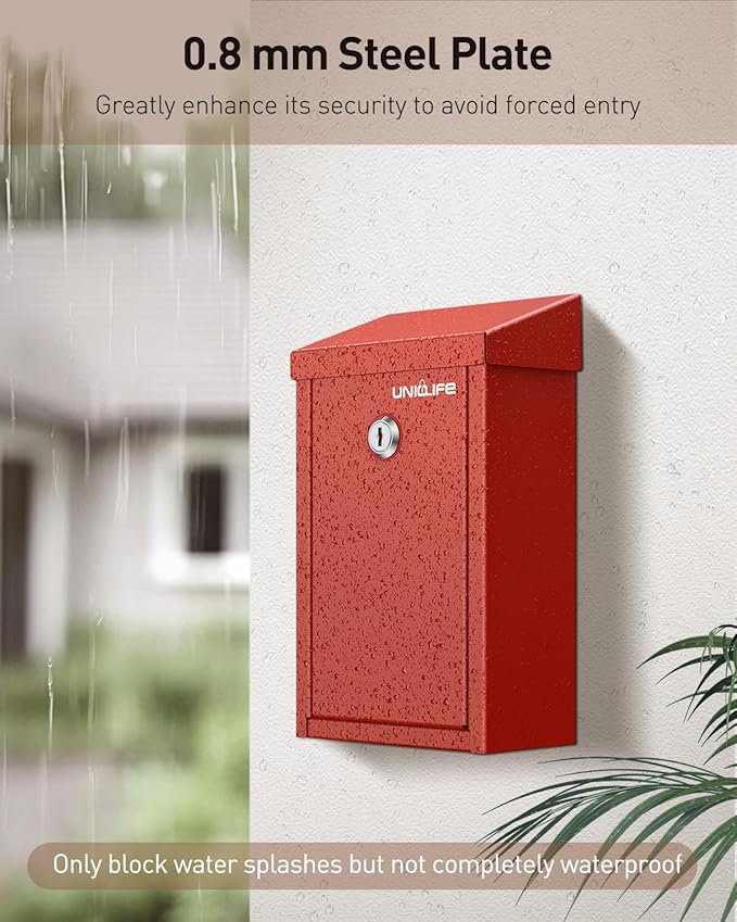 Uniclife Key Drop Box for Outside, Safe Suggestion Box, Wall Mounted Mailbox - Image 3