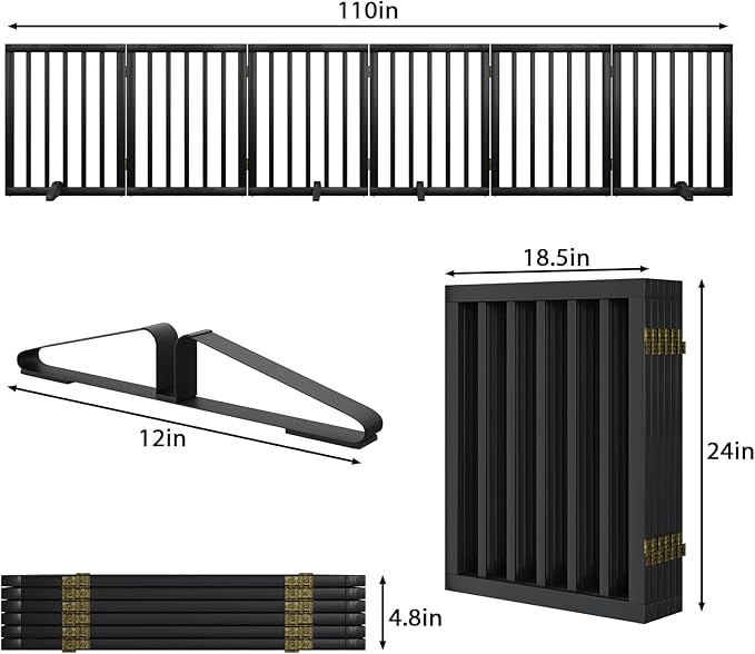 Extra Wide Dog Gate 110 inches Wide, Freestanding Pet Gate - Image 6
