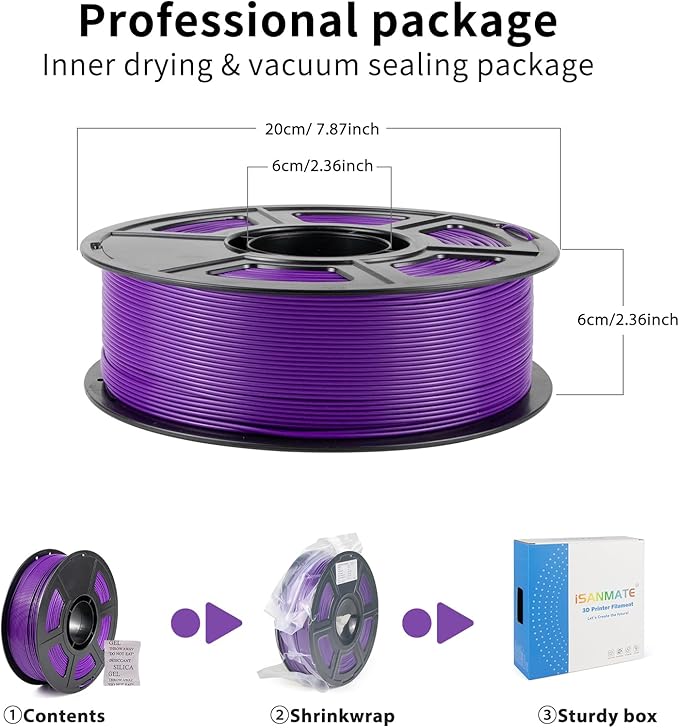 iSANMATE ASA Filament 1.75mm Purple 1KG, UV & Weather Resistant 3D Printer - Image 7