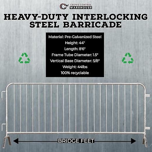Angry Bull Barricades Metal Interlocking Steel Barricade - Image 2