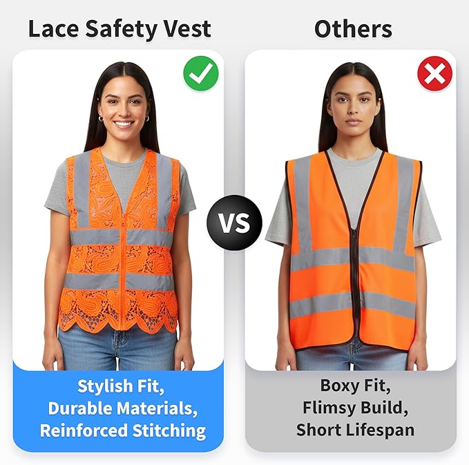 Lace-Mesh Safety Vest for Women & Men - Image 5