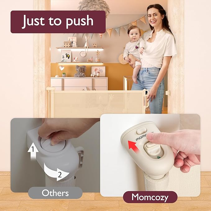 Momcozy Retractable Baby Gate, Extends up to 55" Wide, Child Safety Baby Gates - Image 3