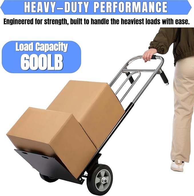 Folding Hand Truck Dolly - 600 LB Capacity - Image 4