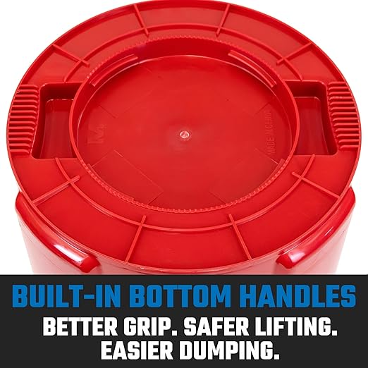 Magnum 32 Gallon Trash Can, High-Vis Red, Construction Grade, Heavy Duty Plastic - Image 4
