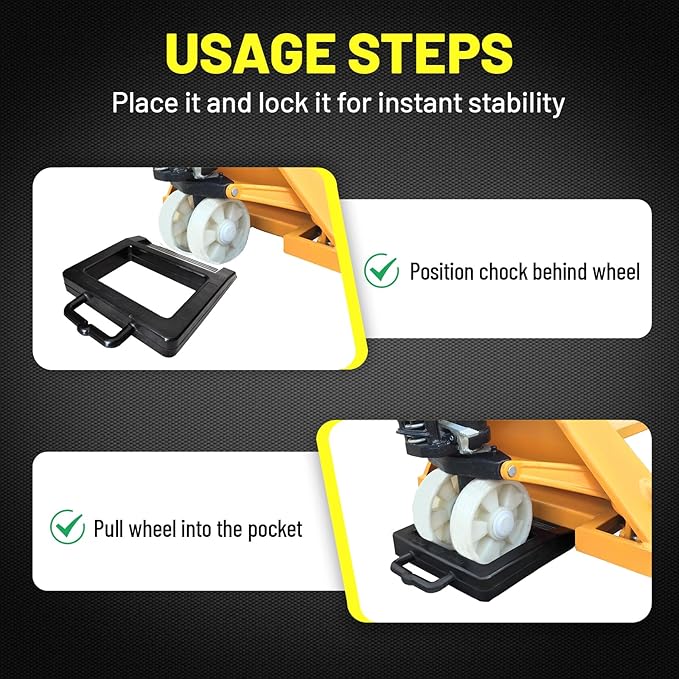 ROBLOCK 2 Pack Rubber Pallet Jack Chock Heavy Duty Wheel Chock, Pallet Jack - Image 6