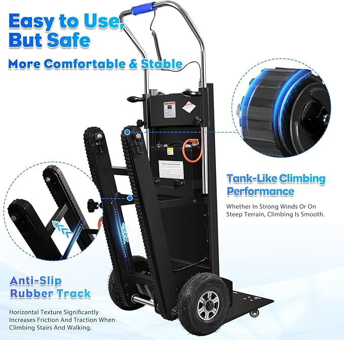 Electric Stair Climbing Dolly, 1250W Electric Stair Climbing Hand Truck - Image 2