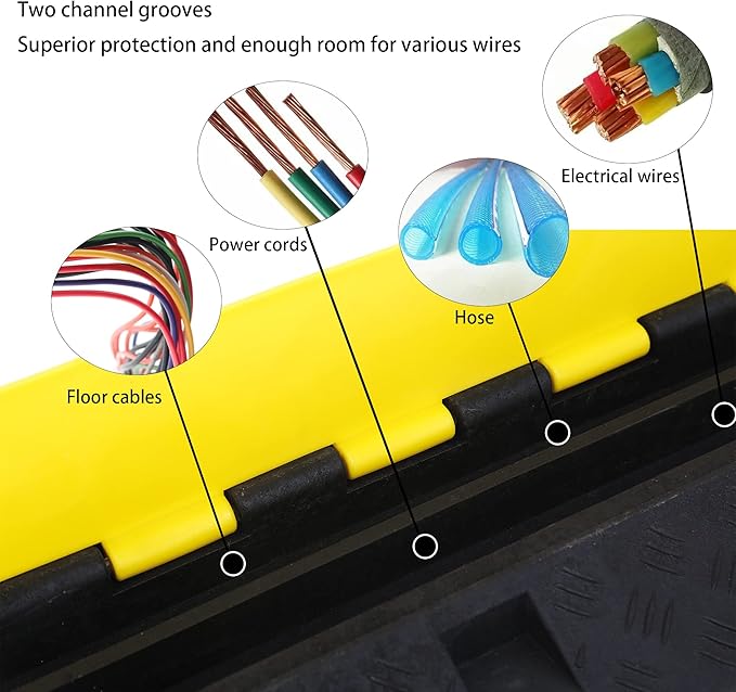 Cable Ramp Cable Protector Ramps Wire Hose Protective 2 Channel Traffic Rubber - Image 5