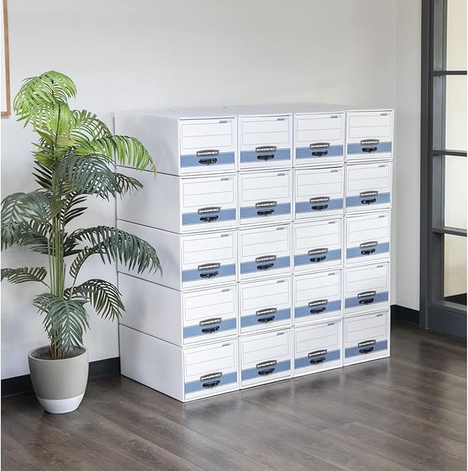 Bankers Box STOR/DRAWER STEEL PLUS Extra Space-Saving Filing Cabinet, Stacks up - Image 8