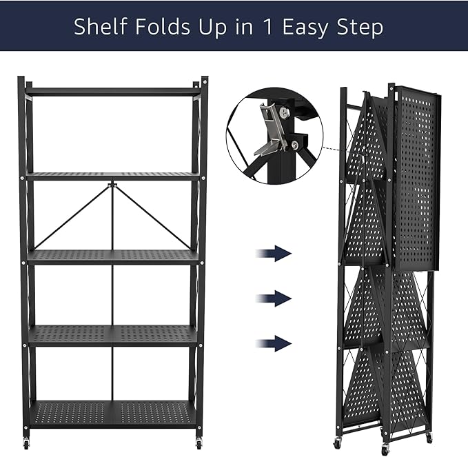 Lifetime Home 5-Tier Foldable Storage Shelf - Image 4