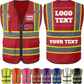 Custom Safety Vest with Logo Personalized High Visibility Vest Reflective by PFTPOW