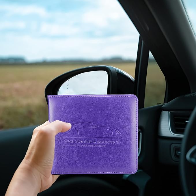 Car Registration and Insurance Holder, Premium Pu Leather Vehicle Glove Box - Image 6