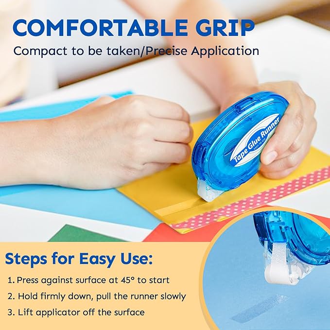 4 Pack Double Sided Tape Roller, 8mm x 315 Inch Permanent Adhesive Scrapbook - Image 5