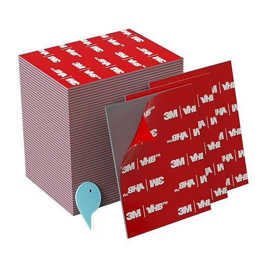 3M VHB Double Sided Tape 50Pcs, 2.44 x 1.77 Inch Heavy Duty Waterproof Mounting by Unknown