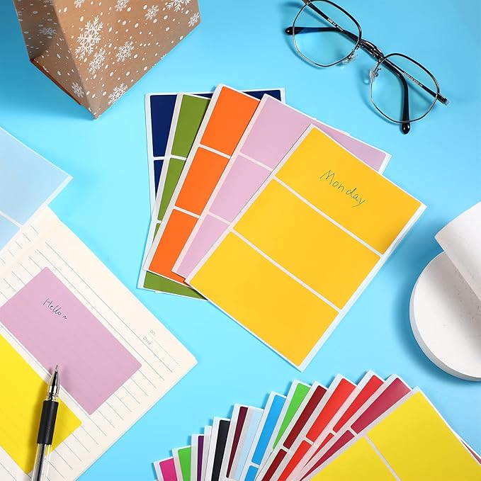 Marspark 600 Pieces Colored Labels Stickers 2" x 4" Large Color Coded Labels - Image 7