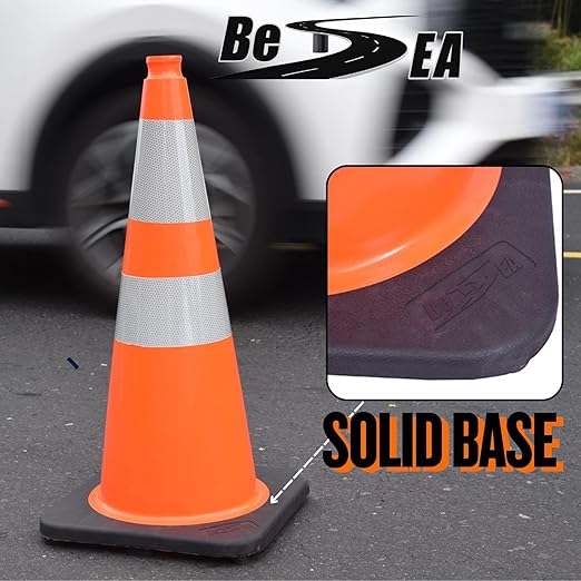 BESEA 28” inch Orange PVC Traffic Cones - Image 4