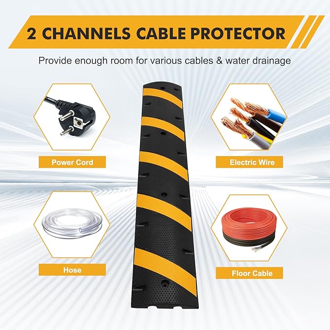 2-Pack 6FT Heavy Duty Speed Bumps – 25, 000Lb Capacity Recycled Rubber Traffic - Image 7