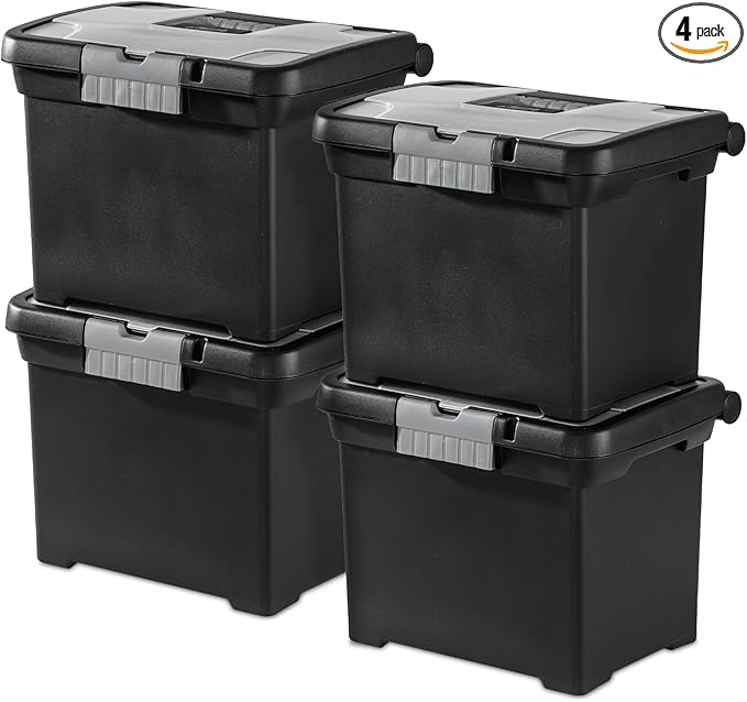 Sterilite Portable File Box, Stackable Storage Bin by Sterilite