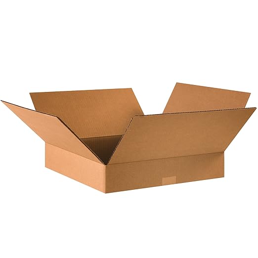 TAPE LOGIC 16 x 16 x 3 Corrugated Cardboard Boxes, Flat 16"L x 16"W x 3"H by TapeLogic