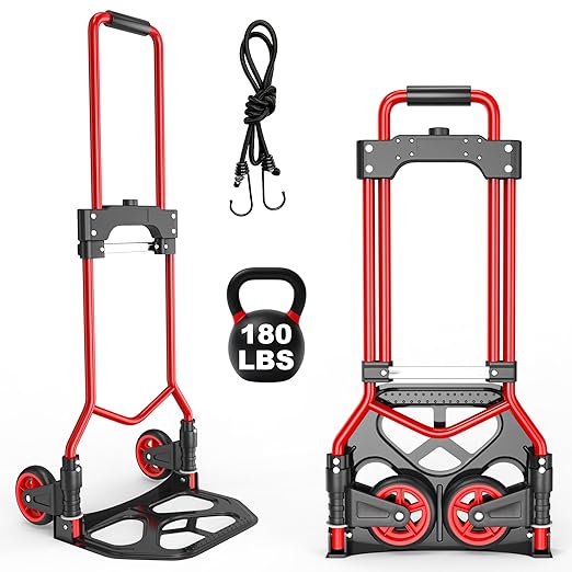 Folding Hand Truck Dolly Cart, 180LBS Portable Aluminum Hand Truck Foldable by DIAMONDFORGEOFFICIAL