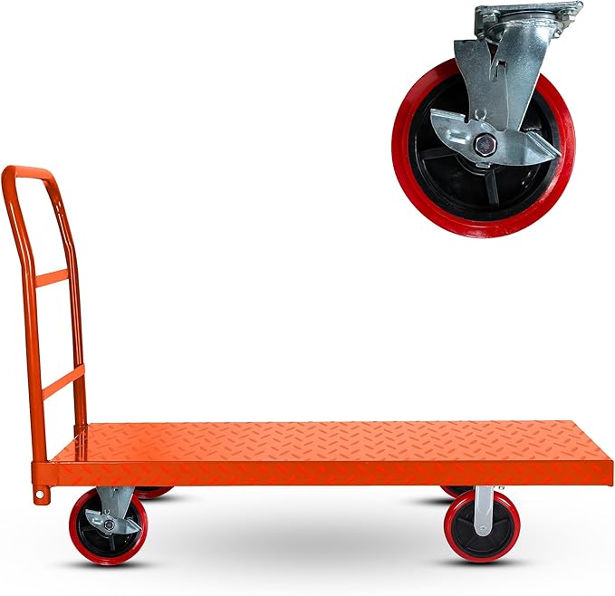 Platform Cart Industrial Dolly Cart Heavy Duty 60” x 30” Platform Hand Truck - Image 3