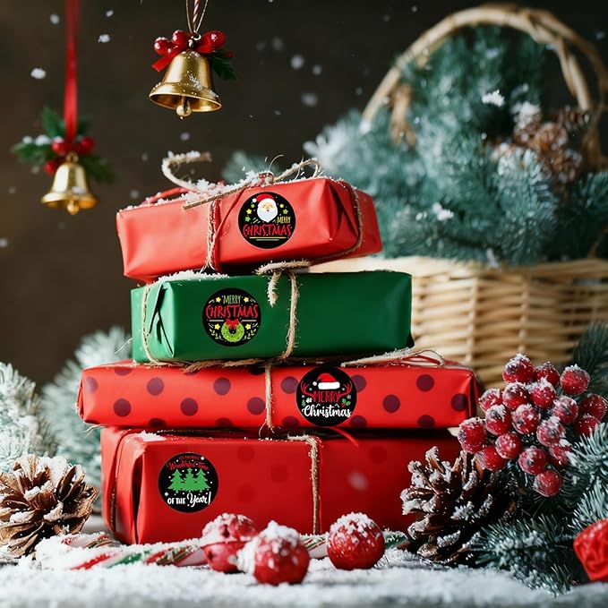 SHYGO® 1“ Christmas Labels Stickers, Round Merry Christmas Seals Xmas - Image 5