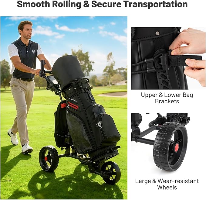 Tangkula Electric Golf Push Cart, Foldable 3 Wheels Golf Cart - Image 7