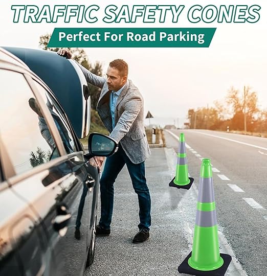BESEA 8Pack 28" inch Traffic Cones Green Safety Cones - Image 4