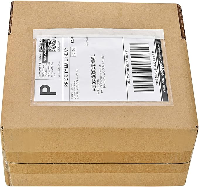 SJPACK 7.5" x 5.5" Shipping Label Sleeves, Label Envelopes Pouches - Image 4