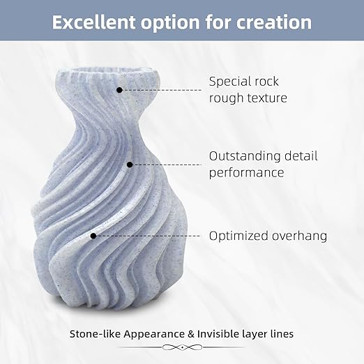 Geeetech Marble PLA Filament, Stone-Like Appearance, 1.75mm 3D Printing - Image 4
