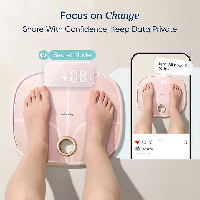 Etekcity Rechargeable Pink Smart Scale - Image 5