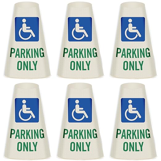 SmartSign 6-Pack "Handicapped Parking Only" Reflective Cone Message Sleeve by SmartSign