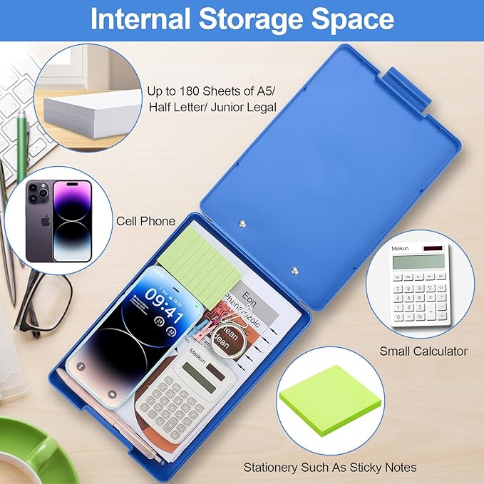 Small Clipboard with Storage, A5 Clipboards with Pen Holder, Half Letter Clip - Image 7