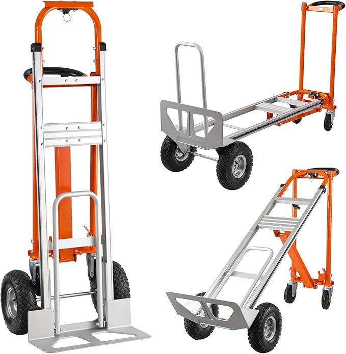 3in1 Convertible Hand Truck, Aluminum Hand Trucks 880 lb Capacity, Utility by Hitgrand