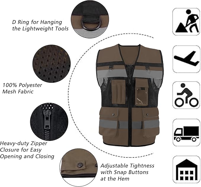 Safety Vest High Visibility Reflective Construction Vest - Image 5