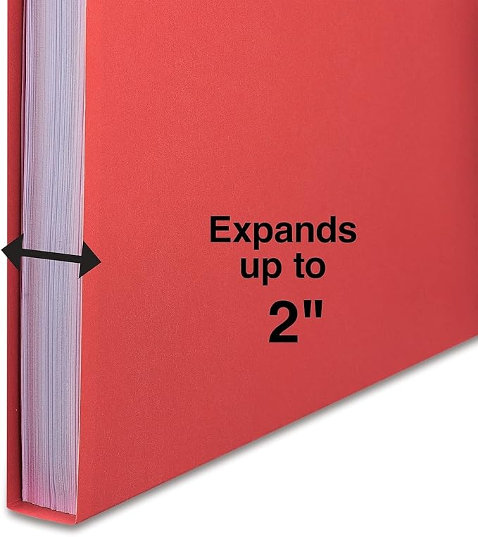 Staples Colored Reinforced Tab Fastener Folders Letter Size Red 50/Box - Image 5