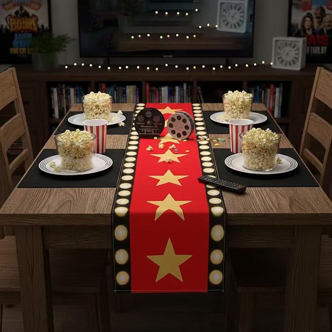 2 Pcs 13 x 72 Inch Movie Night Table Runner - Image 5