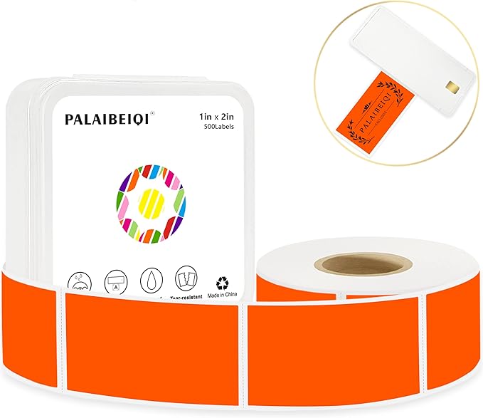 1x2 Inch Thermal Labels, Waterproof Removable Blank Stickers by Palaibeiqi