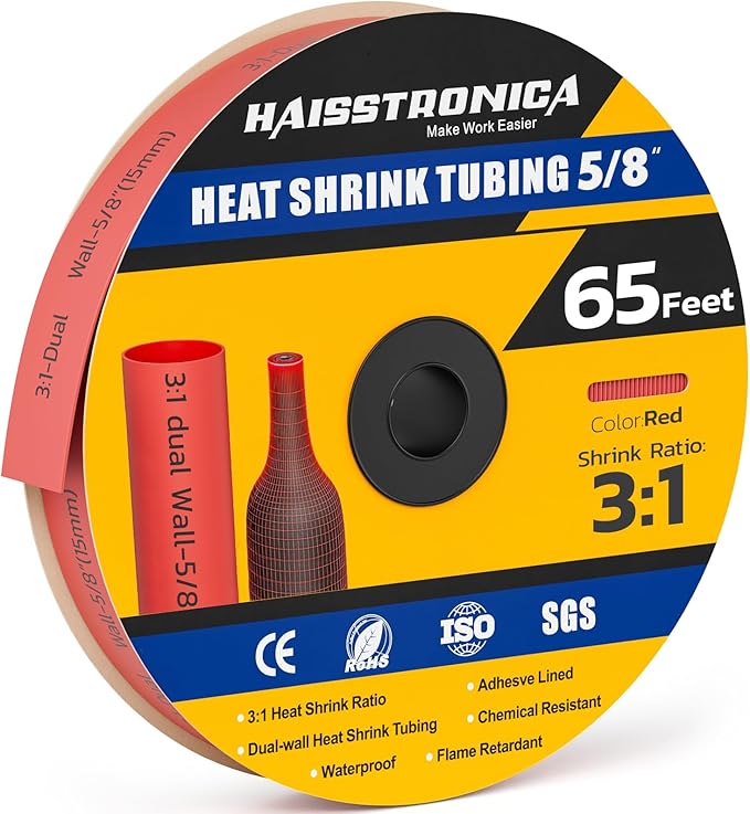 haisstronica 3:1 Heat Shrink Tubing, Shrink Ratio Adhesive Lined Marine Grade by HAISSTRONICA